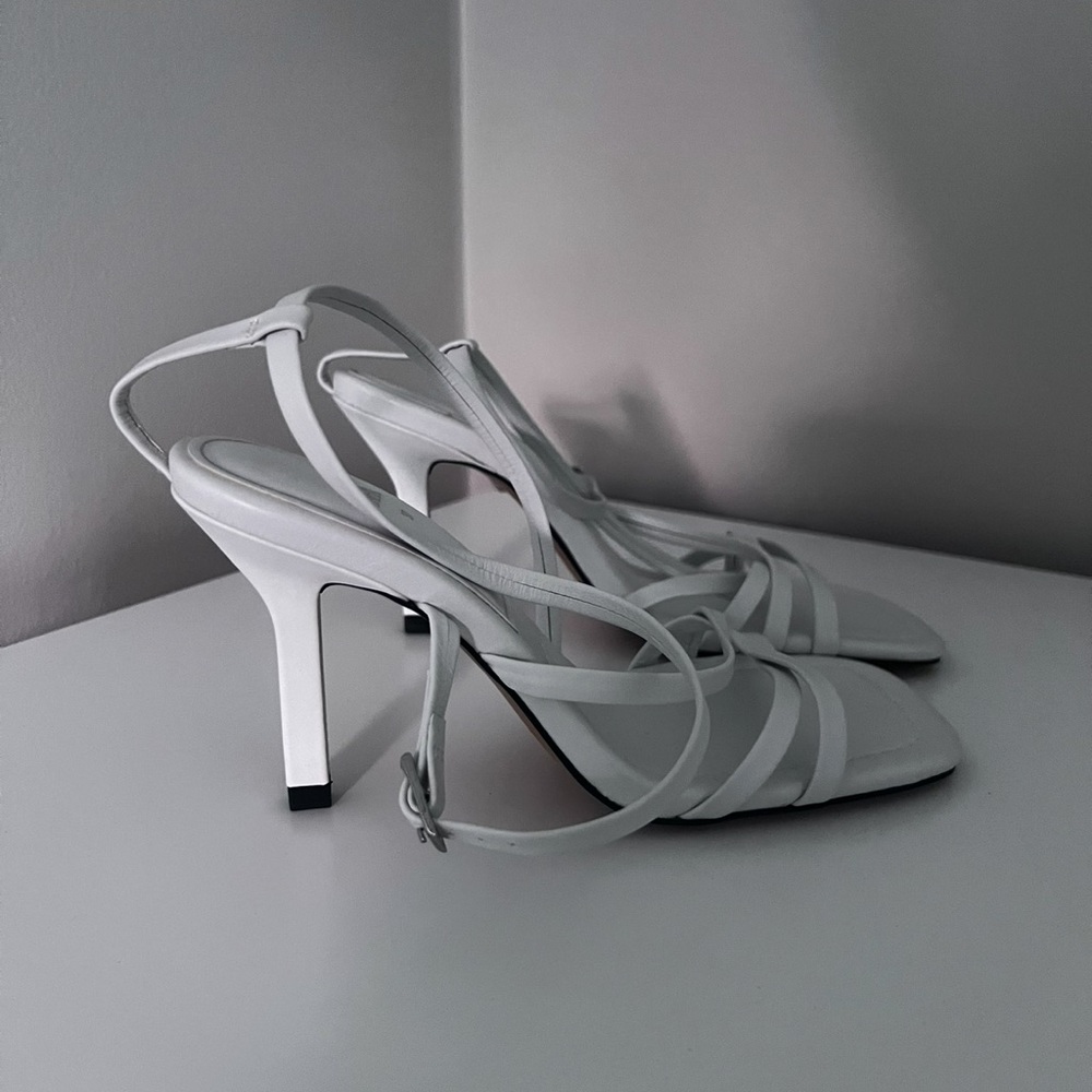 Elegant White Strappy Heels